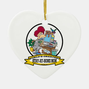 WELTBEST BLEIBE AT ZUHAUSE MAMA CARTOON KERAMIKORNAMENT