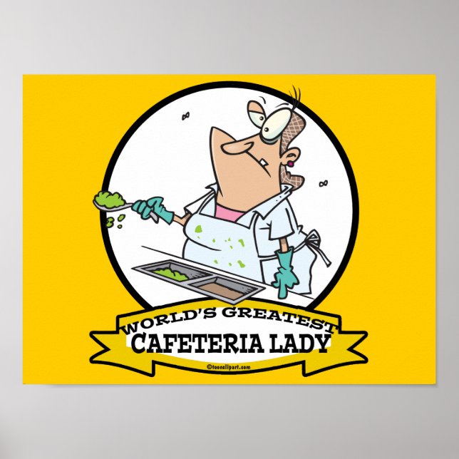 WELTBEST CAFETERIA LADY CARTOON POSTER (Vorne)
