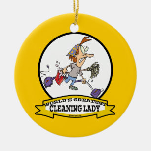WELTBEST CLEANING LADY CARTOON KERAMIKORNAMENT