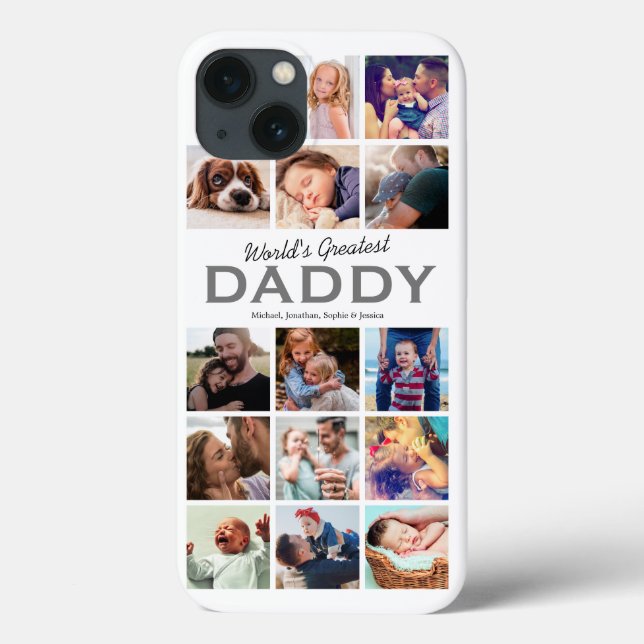 Weltbest Daddy Foto Collage Case-Mate iPhone Hülle (Rückseite)
