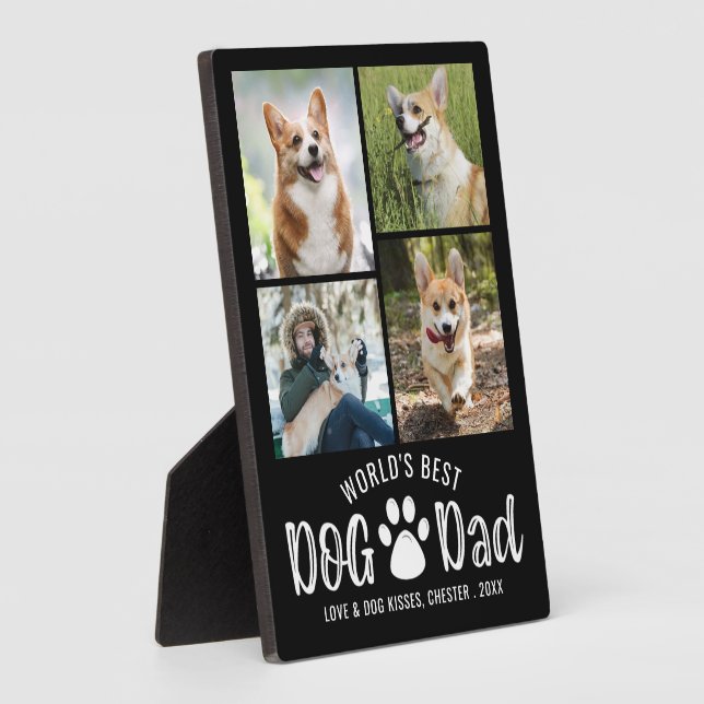 WELTBEST DOG VATER 4 Foto Collage Your Color Fotoplatte (Seite)