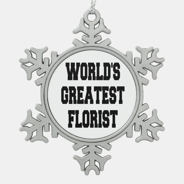 Weltbest Florist Schneeflocken Zinn-Ornament (Vorderseite)