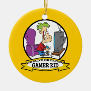 WELTBEST GAMER KID CARTOON KERAMIKORNAMENT