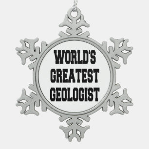 Weltbest Geologe Schneeflocken Zinn-Ornament