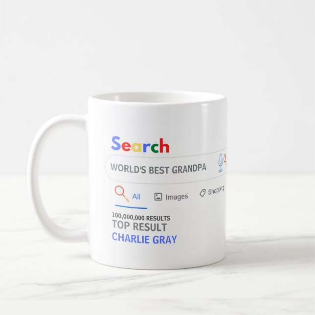 WELTBEST GRANDPA Funny Top Search Resultat Kaffeetasse (Links)