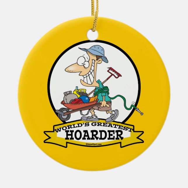 WELTBEST HOARDER MÄNNER CARTOON KERAMIKORNAMENT (Vorne)