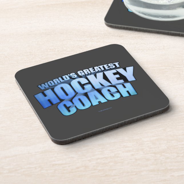 Weltbest Hockey Coach Beverage Coaster Getränkeuntersetzer (Linke Seite)