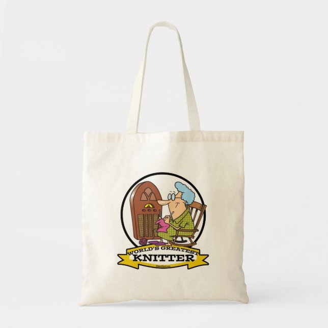 WELTBEST KNITTER CARTOON TRAGETASCHE (Vorne)