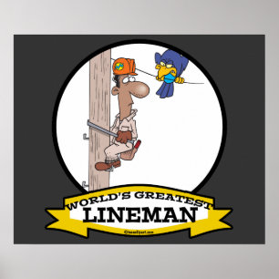WELTBEST LINEMAN MEN CARTOON POSTER