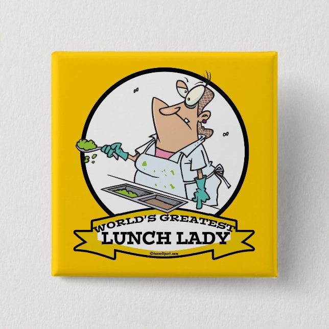WELTBEST LUNCH LADY CARTOON BUTTON (Vorderseite)