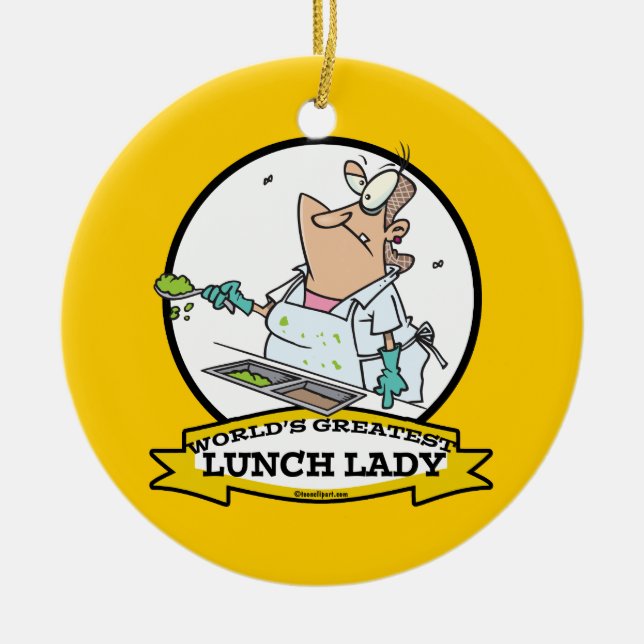 WELTBEST LUNCH LADY CARTOON KERAMIKORNAMENT (Vorne)
