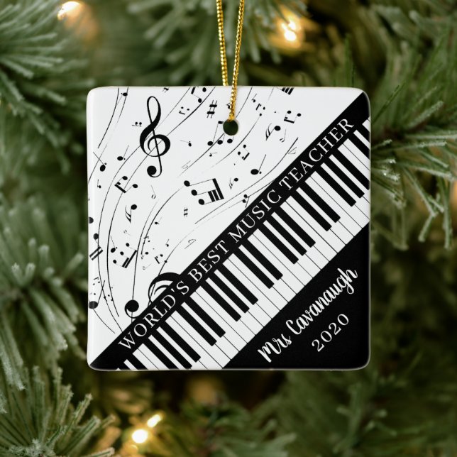WELTBEST MUSIC TEACHER Piano Keyboard Keramikornament (Baum)