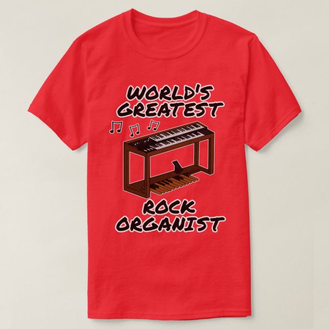 Weltbest Rock Organist Orgellehrer Musici T-Shirt (Design vorne)