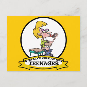 WELTBEST TEENAGER GIRL CARTOON POSTKARTE