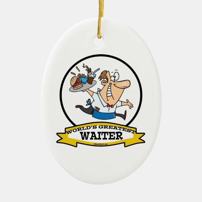 WELTBEST WAITER II MEN CARTOON KERAMIKORNAMENT (Vorne)