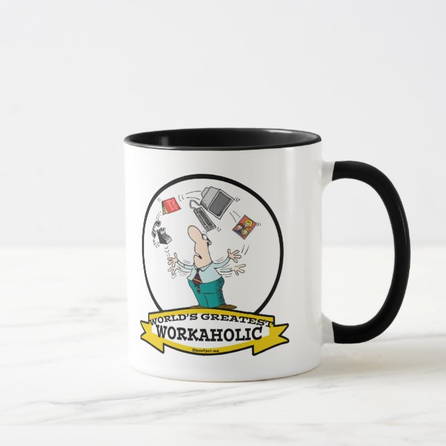 WELTBEST WORKAHOLIC MÄNNER II CARTOON TASSE (Rechts)