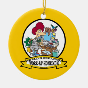 WELTBESTE ARBEIT BEI ZUHAUSE MAMA FRAUEN CARTOON KERAMIK ORNAMENT