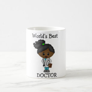 Weltbeste Ärztin - Niedliche Schwarze Frau Brüne Kaffeetasse