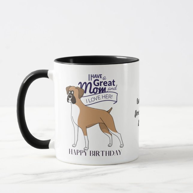 Weltbeste BOXER DOG-MAMA Personalisierter Spaß Tasse (Links)