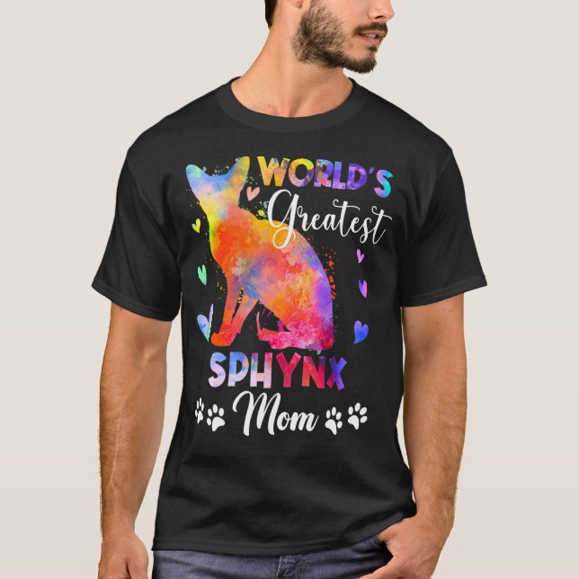 Weltbeste Bunte Sphynx-Katzen-Mutter Kitten T-Shirt (Vorderseite)