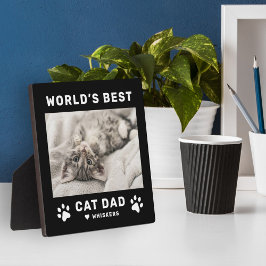 Weltbeste Cat Vater Black Square Custom Foto Fotoplatte
