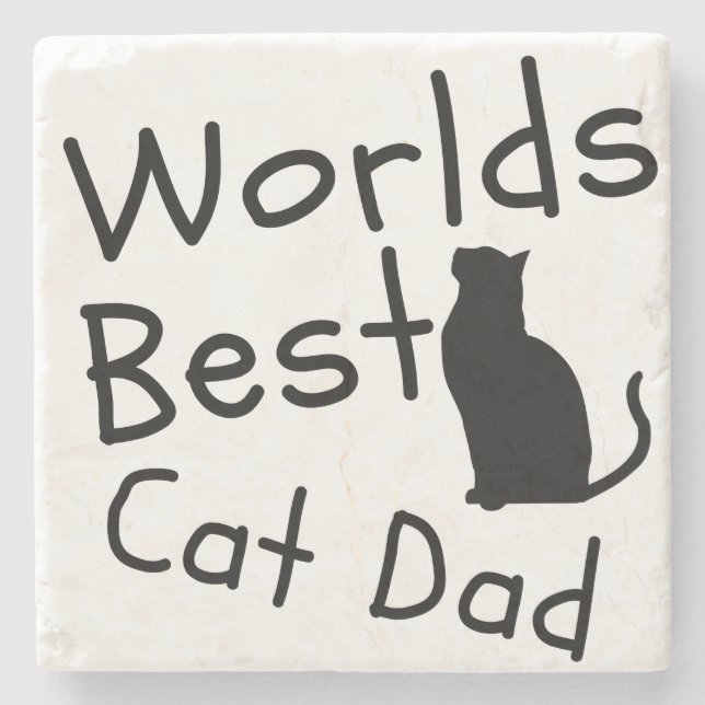 Weltbeste Cat Vater UNTERSETZER Geschenke für Vate (Vorderseite)