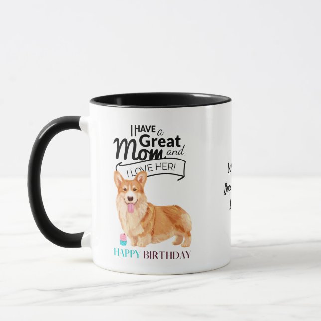 Weltbeste CORGI-DOG-MAMA Personalisiert Tasse (Links)