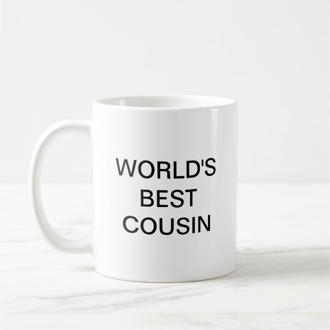 Weltbeste Cousin-Kaffee-Tasse Kaffeetasse (Links)