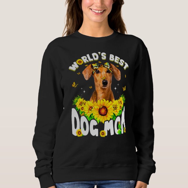 Weltbeste Dackel Hund-Mama Sonniger Muttertag Sweatshirt (Vorderseite)