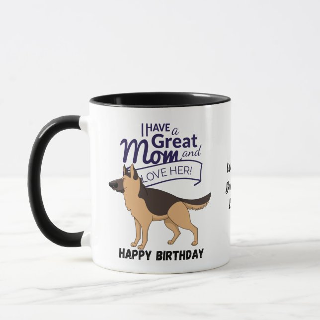 Weltbeste DEUTSCHE SHEPHERD-DOG-MAMA Personalisier Tasse (Links)