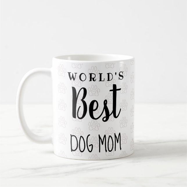 Weltbeste Dog-Mama (benutzerdefinierter Text, Text Kaffeetasse (Links)