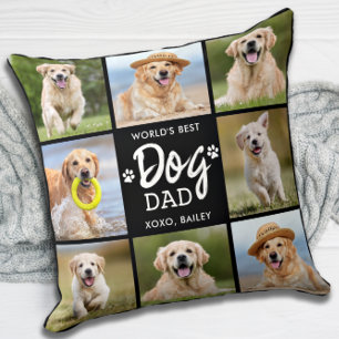 Weltbeste DOG-VATER Custom 8 FotoCollage Kissen
