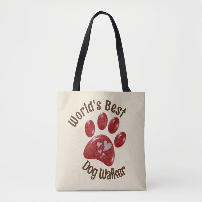 Weltbeste Dog Walker Paw Print Canine Pets (Vorderseite)