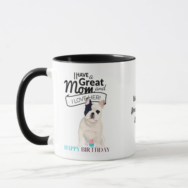 Weltbeste FRENCHIE-DOG-MAMA Personalisierter Spaß Tasse (Links)