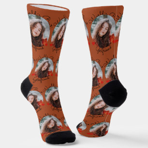 Weltbeste Freundin Terracotta - Custom Foto Socken