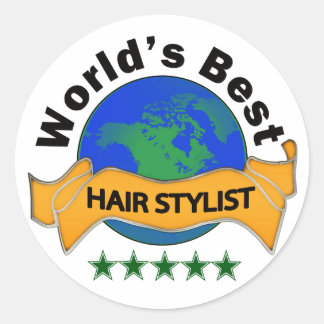 Weltbeste Friseur-Stylist Runder Aufkleber