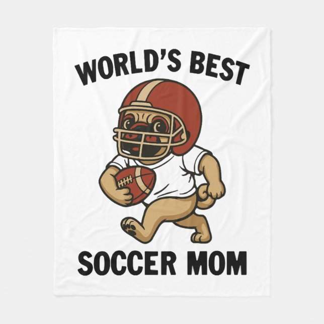 WELTBESTE FUSSBARE MAMA - MOPS PLAYER FLEECEDECKE (Vorderseite)