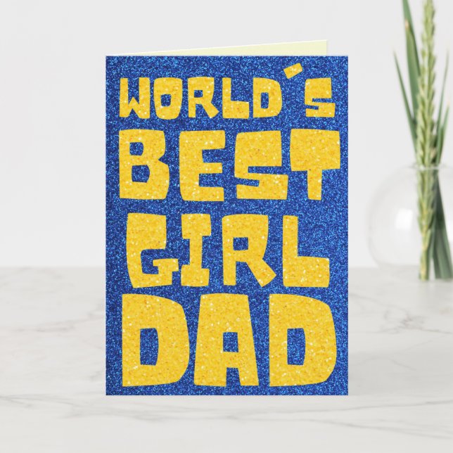 Weltbeste Girl Vater Vatertag-Glitzer-Karte Karte (Vorderseite)