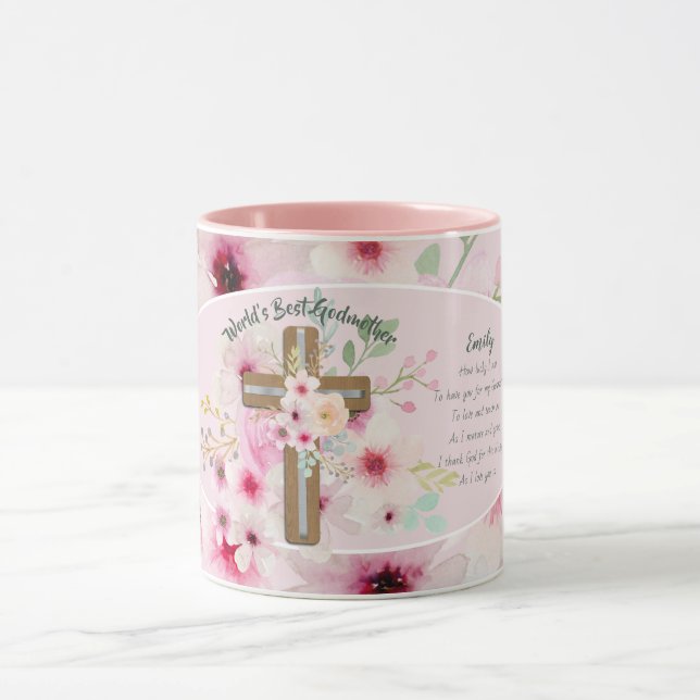 Weltbeste GODMOTHER-TASSE POEM, Personalisiert Tasse (Zentrum)