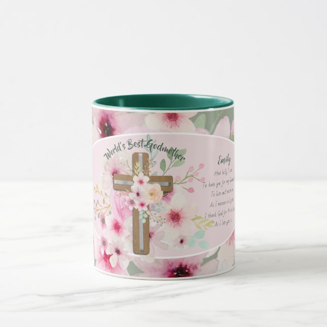 Weltbeste GODMOTHER-TASSE POEM, Personalisiert Tasse (Zentrum)