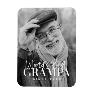Weltbeste Grampa seit 20XX Modernes Chic Foto Magnet
