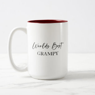 Weltbeste Grampie und am liebsten personalisierte Zweifarbige Tasse