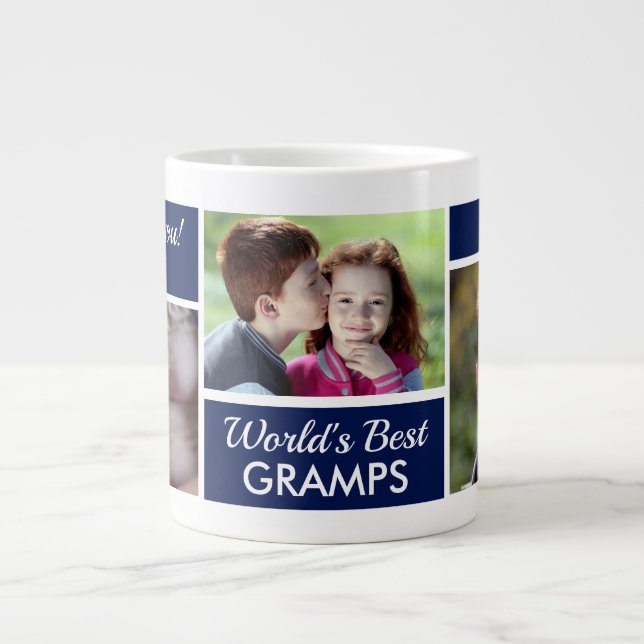 Weltbeste Gramps Foto Collage Riesenkaffee-Tasse Jumbo-Tasse (Vorderseite)