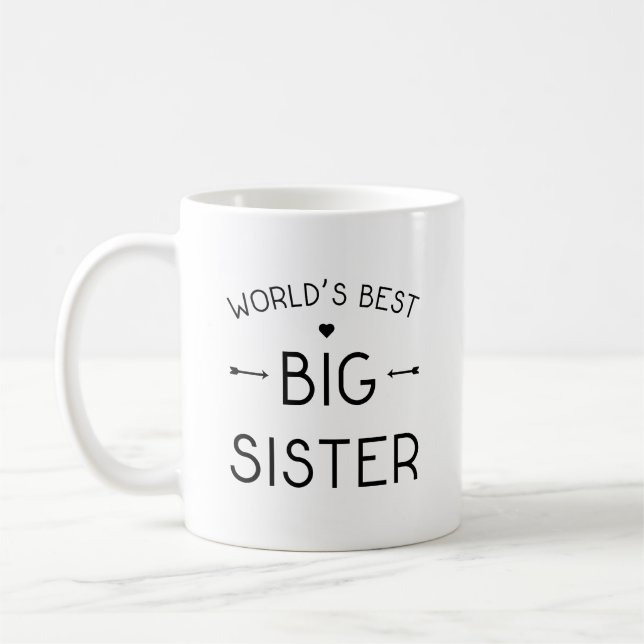 Weltbeste große Schwester Kaffeetasse (Links)
