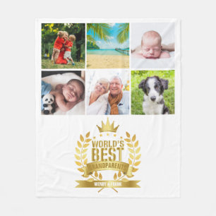 Weltbeste Großeltern Fotocollage Fleecedecke
