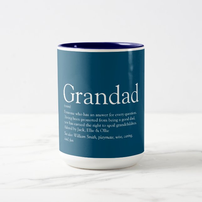 Weltbeste Großvater Papa Definition Zweifarbige Tasse (Mittel)