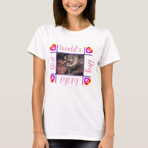 Weltbeste Hunde-Mama Personalisiertes Niedliches F T-Shirt