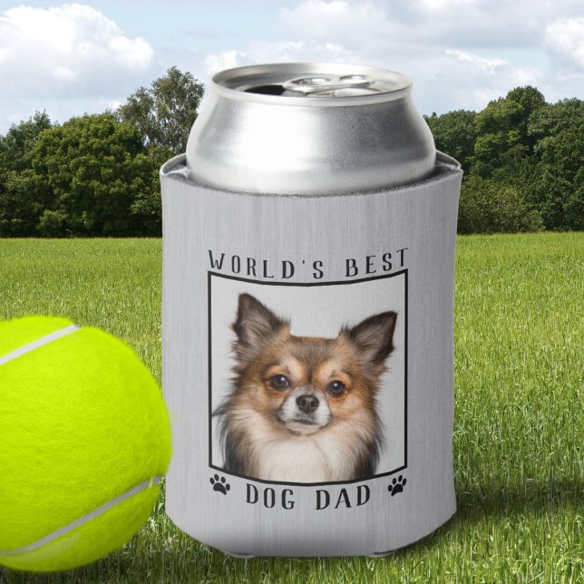 Weltbeste Hunde Vater Paw Prints Pet Foto rustikal Dosenkühler (World's Best Dog Dad Paw Prints Pet Photo Rustic Can Cooler)