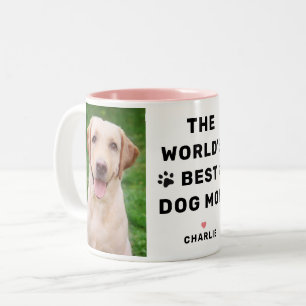 Weltbeste Hundemutter Foto Pfotenabdruck Zweifarbige Tasse