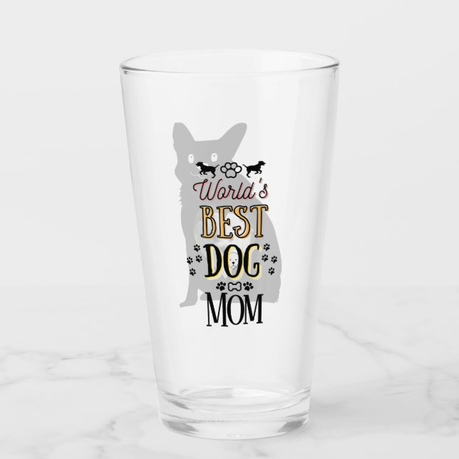 Weltbeste Hundeschule mit benutzerdefiniertem Foto Glas (Vorderseite)